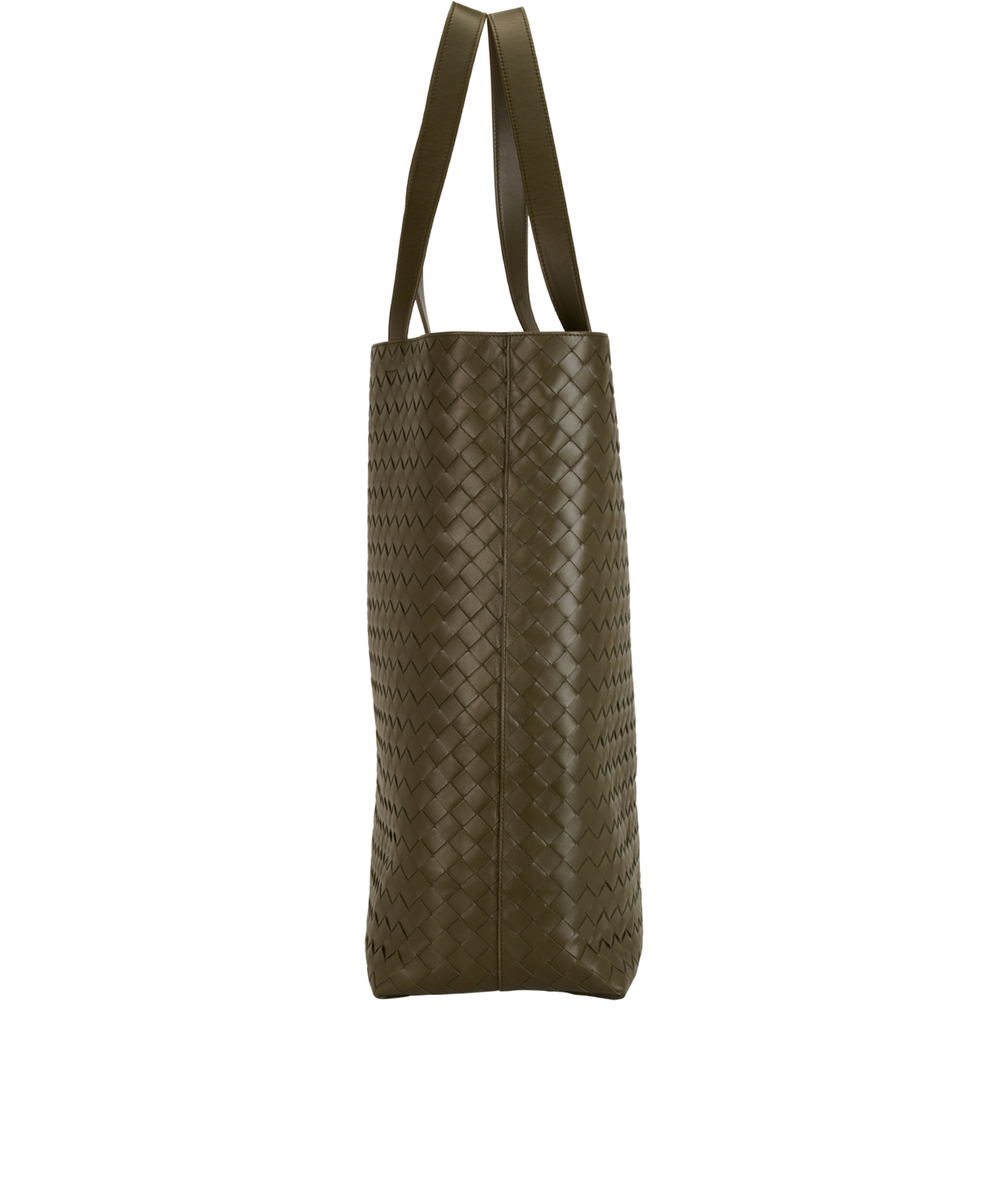 Large Intrecciato Tote Bag, &pound;1,200, Handbags, Green, Leather, Side view